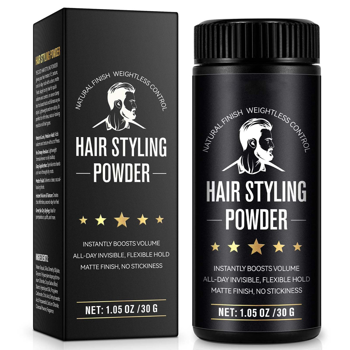 USBSREGARDS Hair Styling Powder Pack Shot showing volumizing powder for fuller hair.