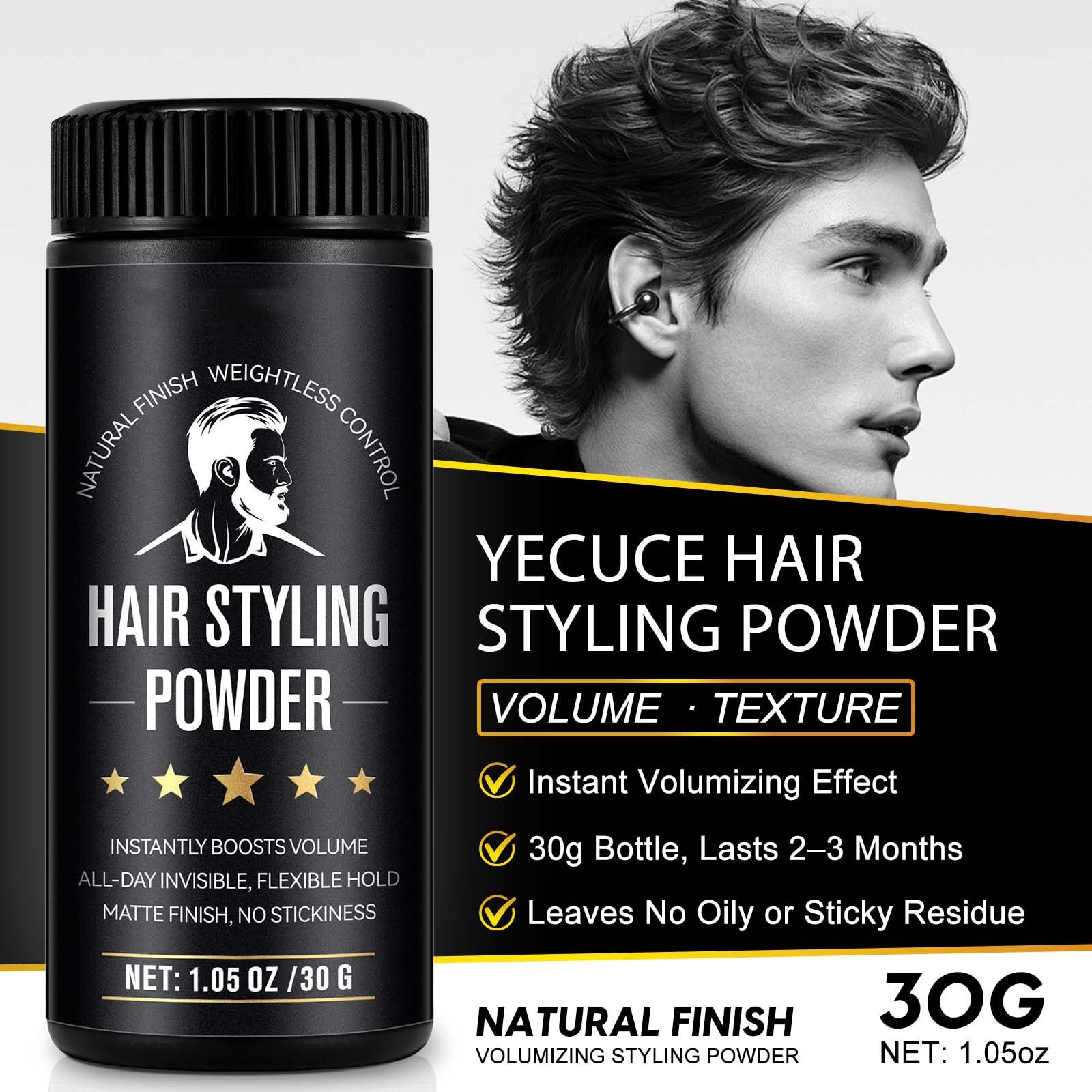 USBSREGARDS Long-Lasting Hold Styling Powder in action for all-day style.