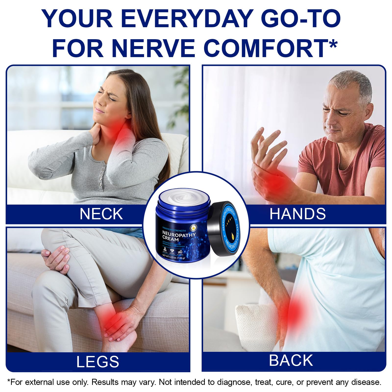 USBSREGARDS Neuropathy Cream neck and shoulders application for soothing touch