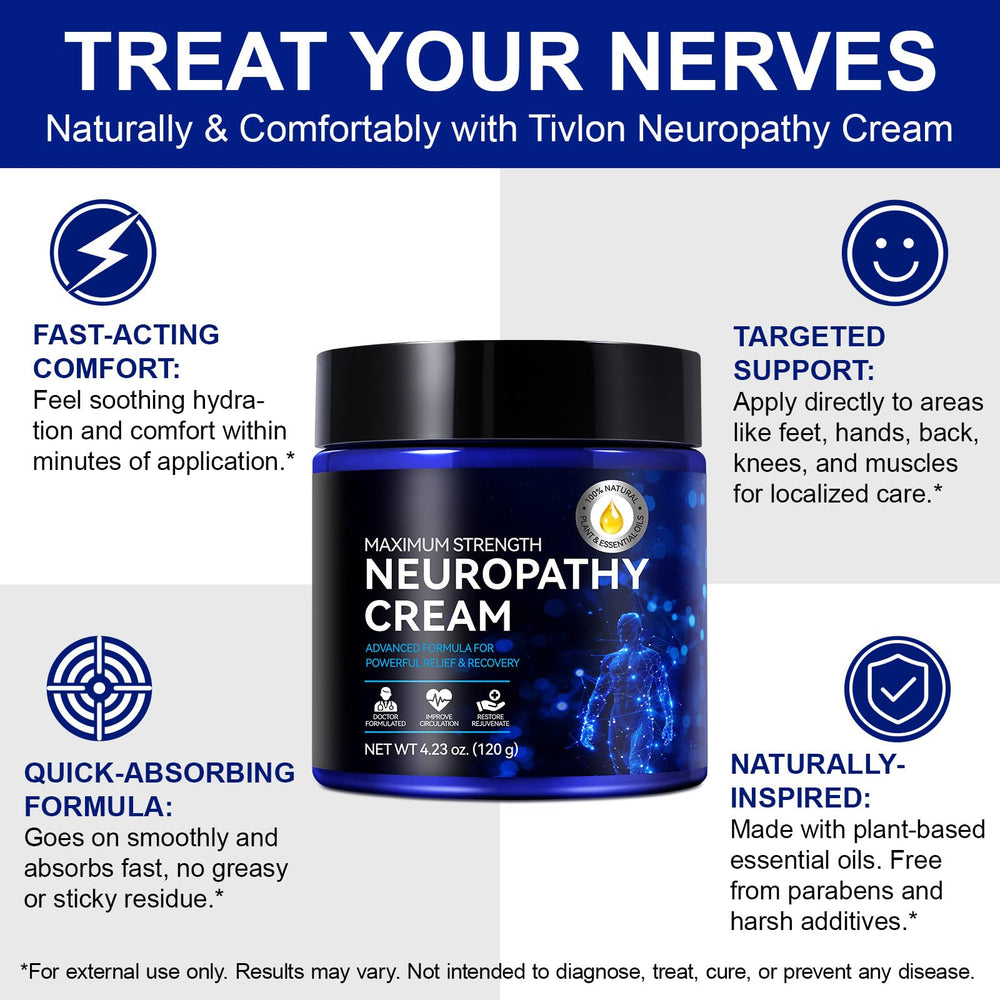 USBSREGARDS Neuropathy Cream relaxing routine in a calm home setting