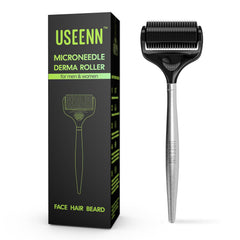 Useenn Ultra Wide Derma Roller demonstrates broad coverage for skin and scalp use.