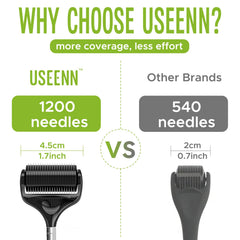 Useenn Ultra Wide Derma Roller with replaceable head ensures hygienic, cost-efficient care.