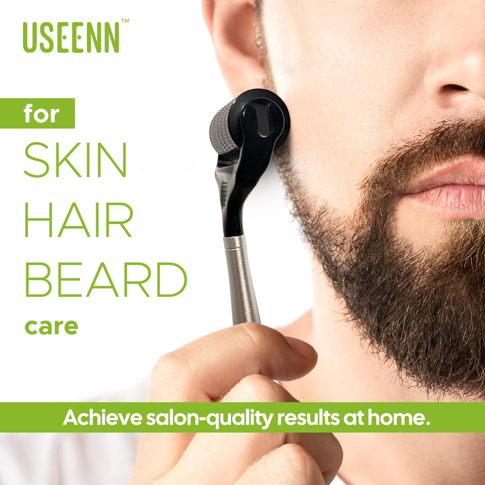 Useenn Ultra Wide Derma Roller shown with its protective storage case.