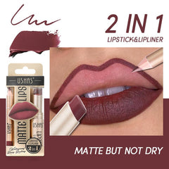 USHAS matte lipstick with bold color and velvet finish for a modern look.