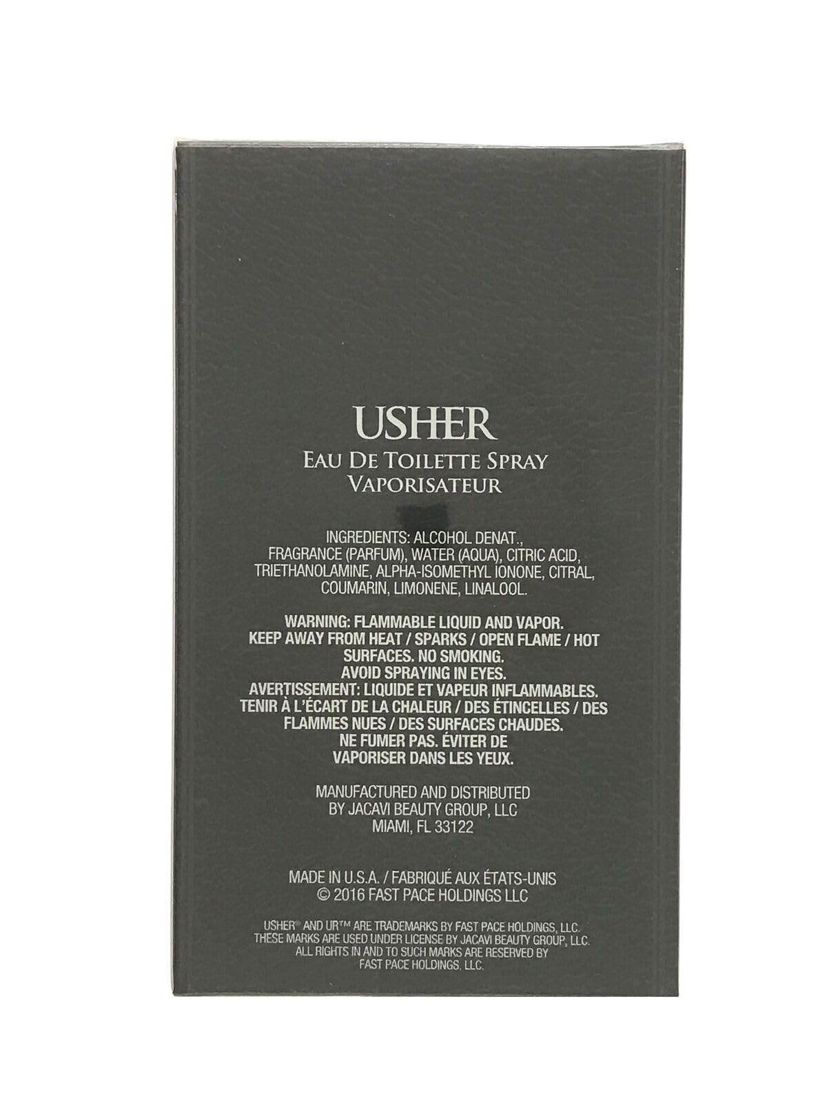 Usher fragrance box and bottle, ready for gifting or personal use.