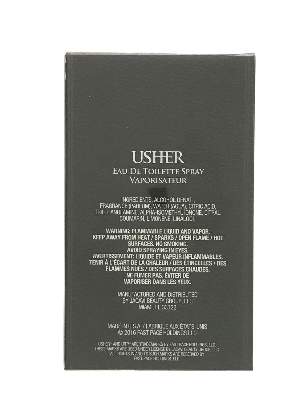 Usher fragrance box and bottle, ready for gifting or personal use.