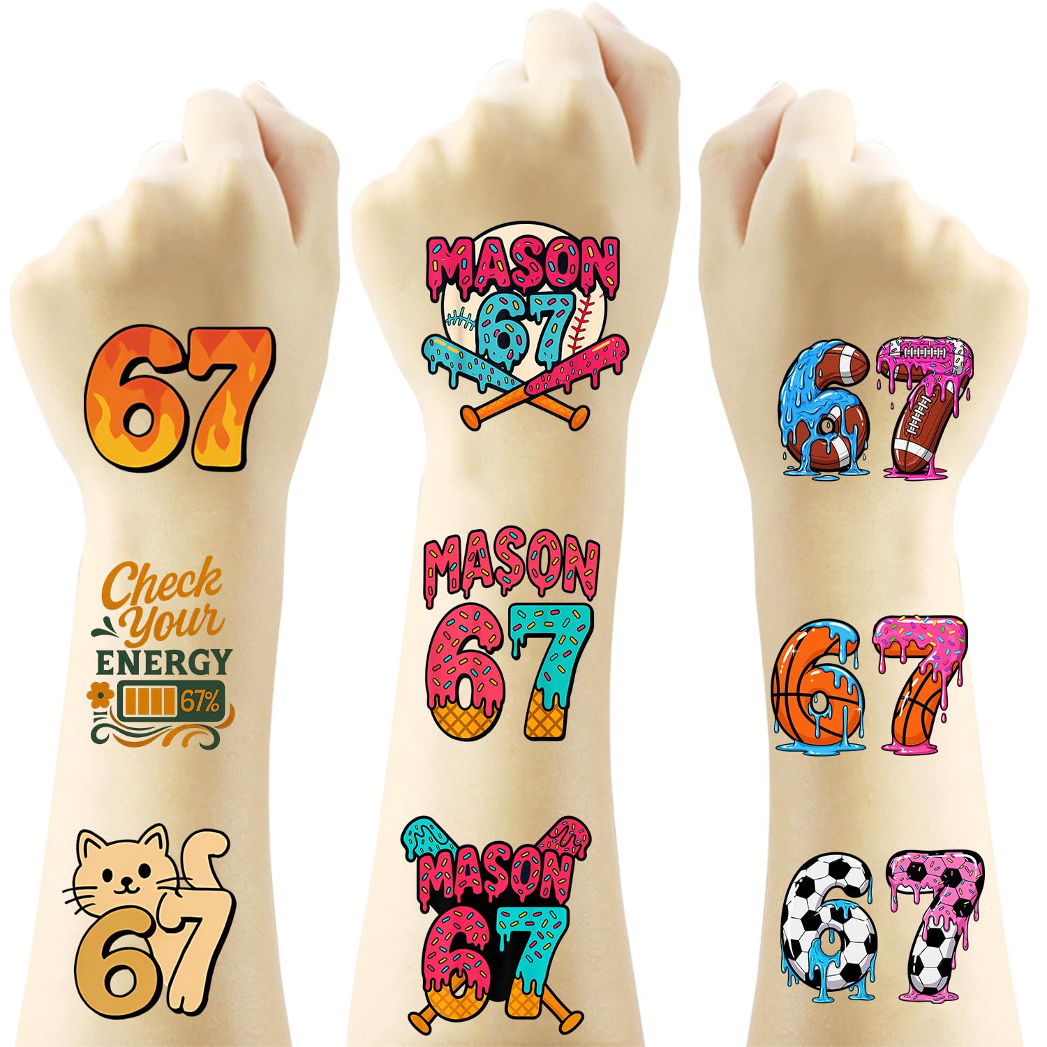 USHJNV 67 ice cream design tattoo applied to devices for whimsy and style