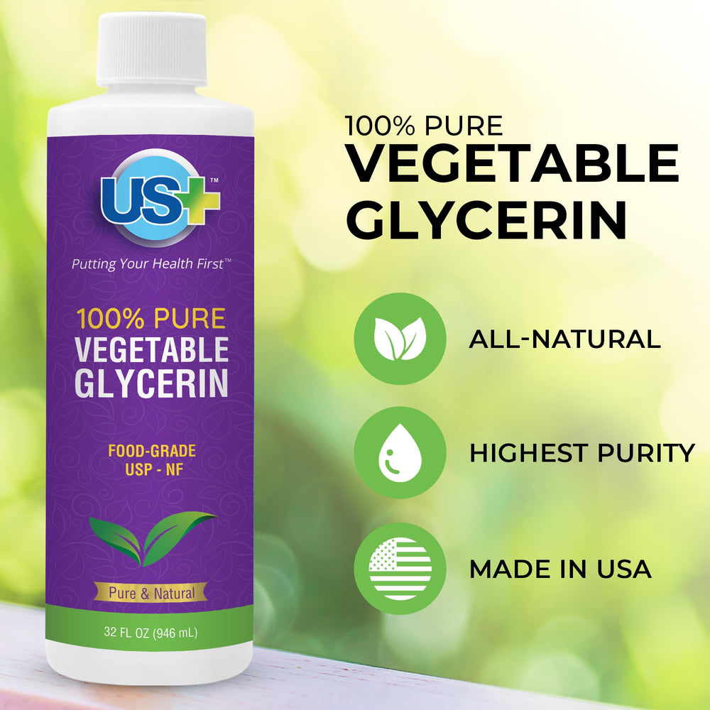US+ 32oz glycerin pour demonstrates easy application for DIY cosmetics and cleansers