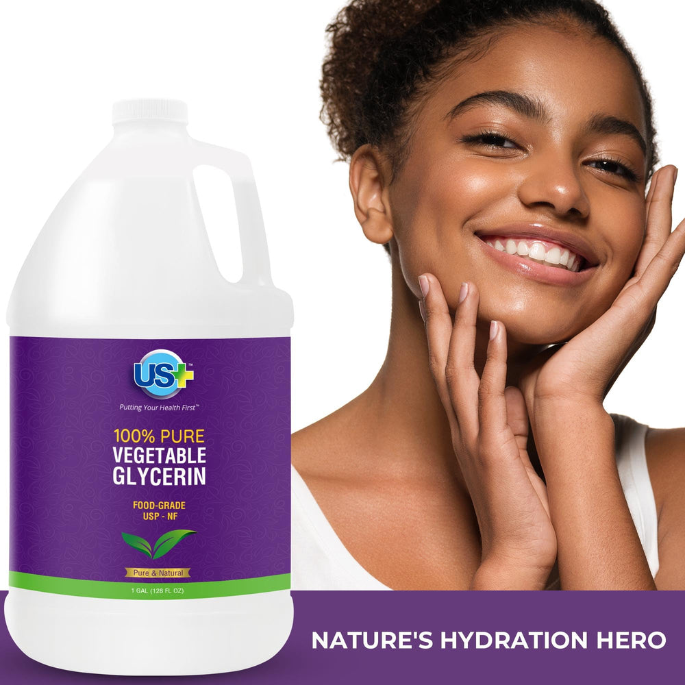 US+ glycerin for hair care delivers shine and manageability.