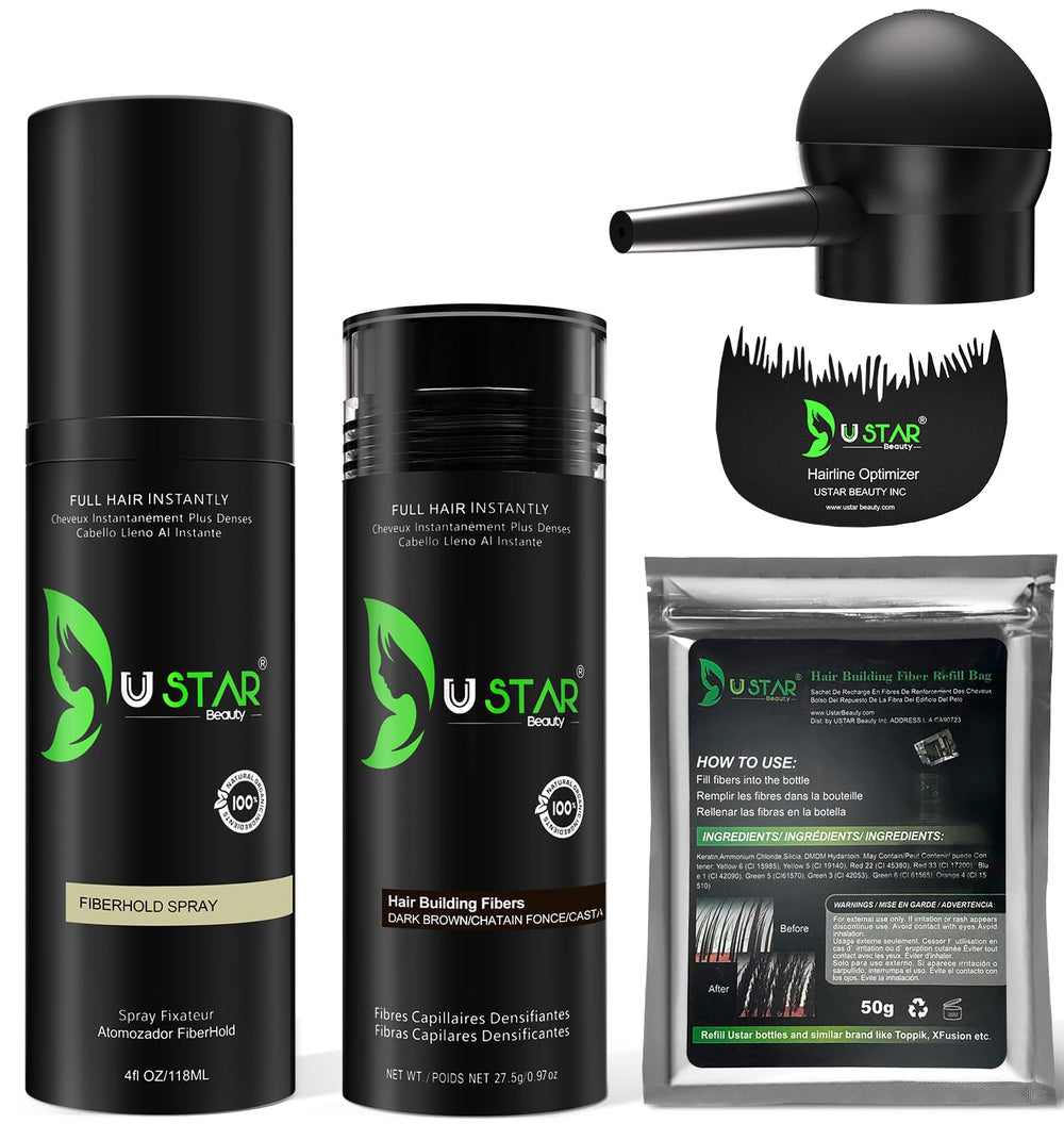 USTAR Hair Fibers application to hairline for a natural fuller look