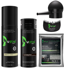 USTAR Hair Fibers application to hairline for a natural fuller look