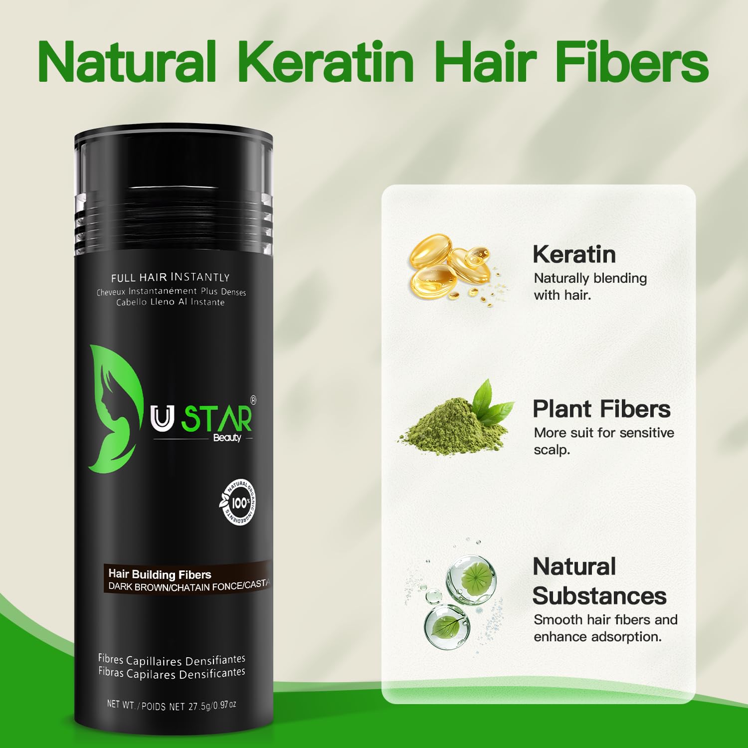 USTAR Holding spray bottle secures fibers for long wear
