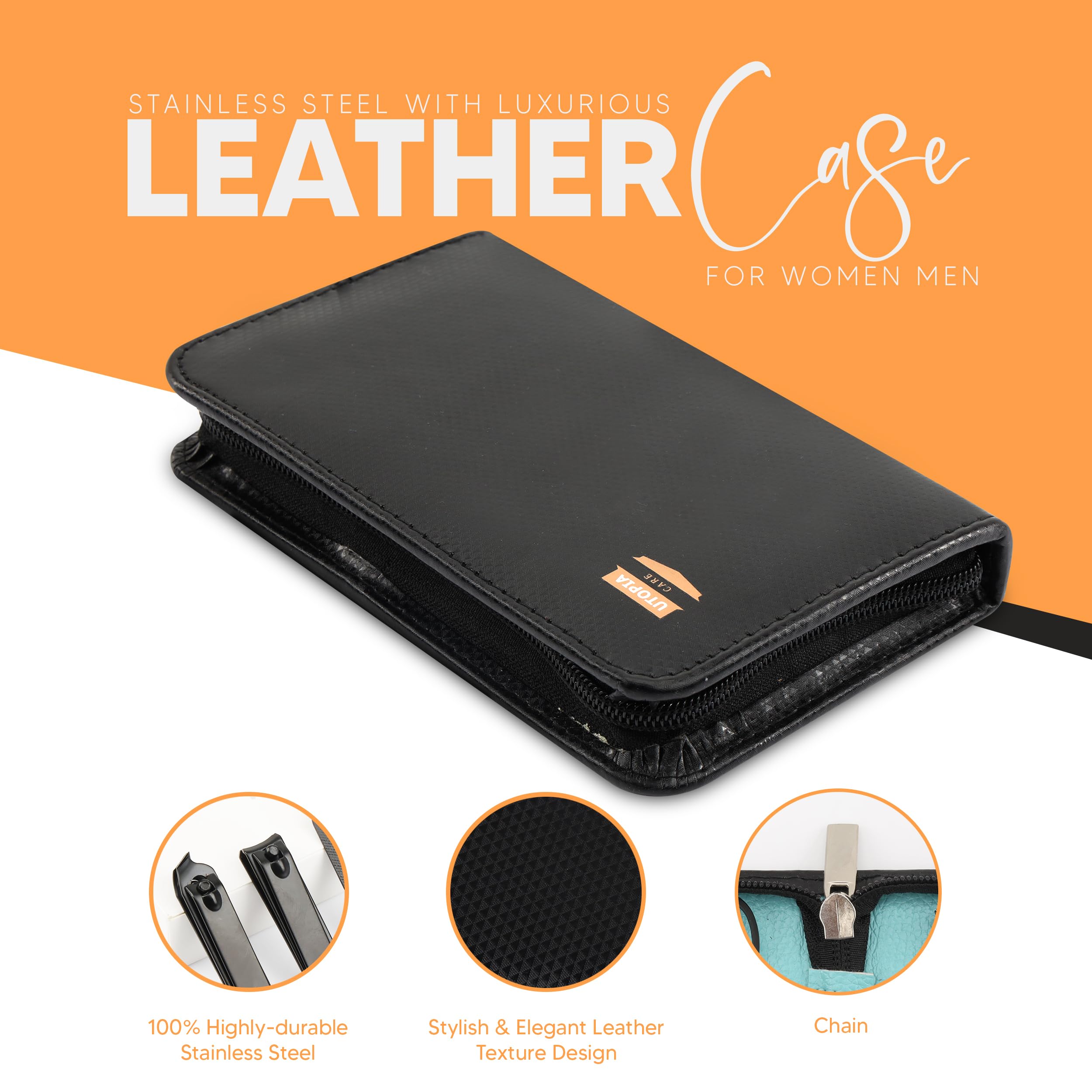 Utopia Care pedicure tools display durability and stainless steel performance.