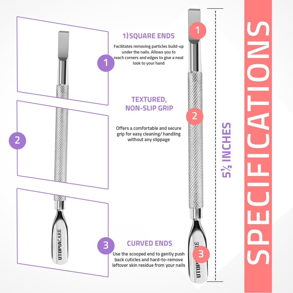 Utopia Care stainless steel spoon nail cleaner for thorough nail cleaning