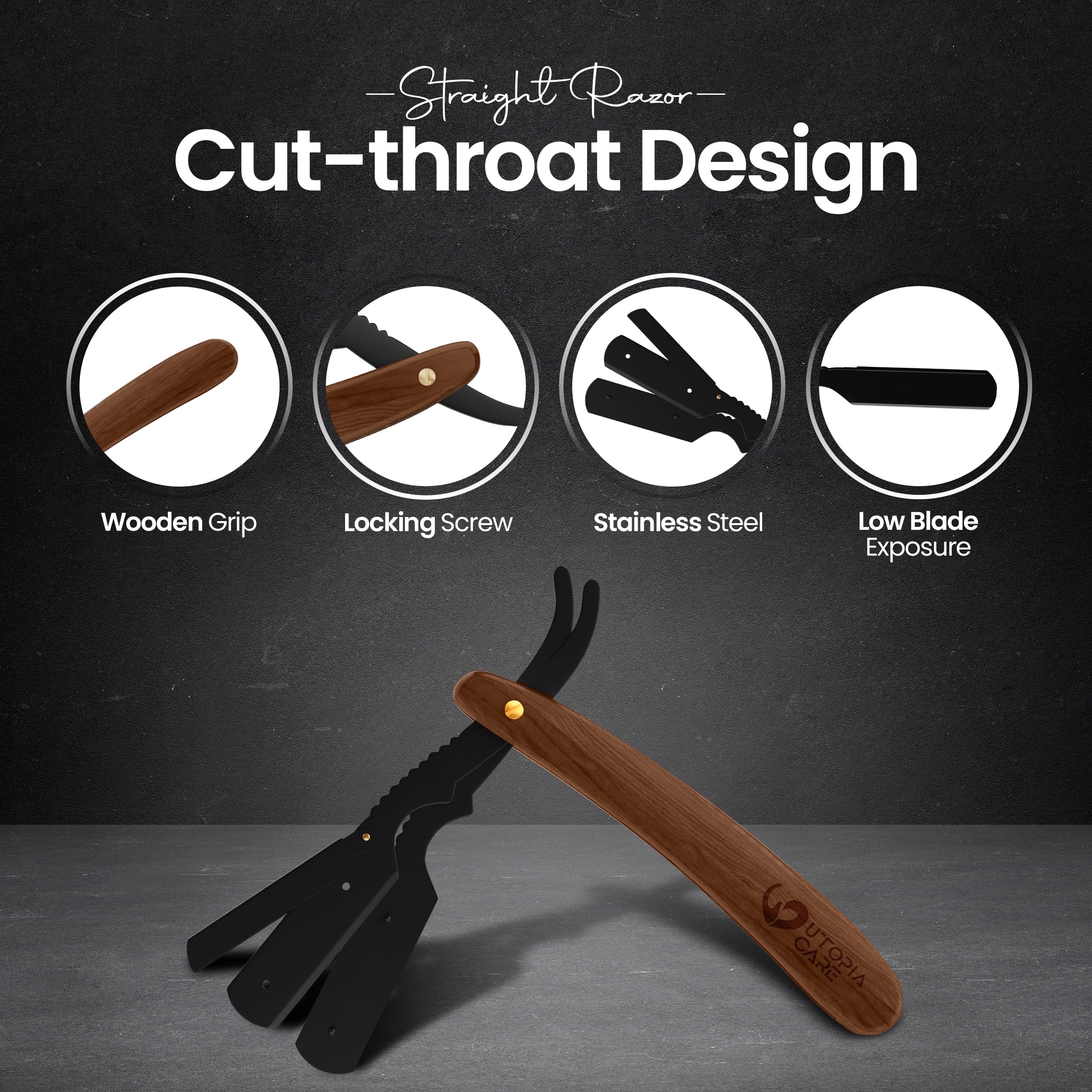 Utopia Care barber edge razor ideal for professionals and home use.
