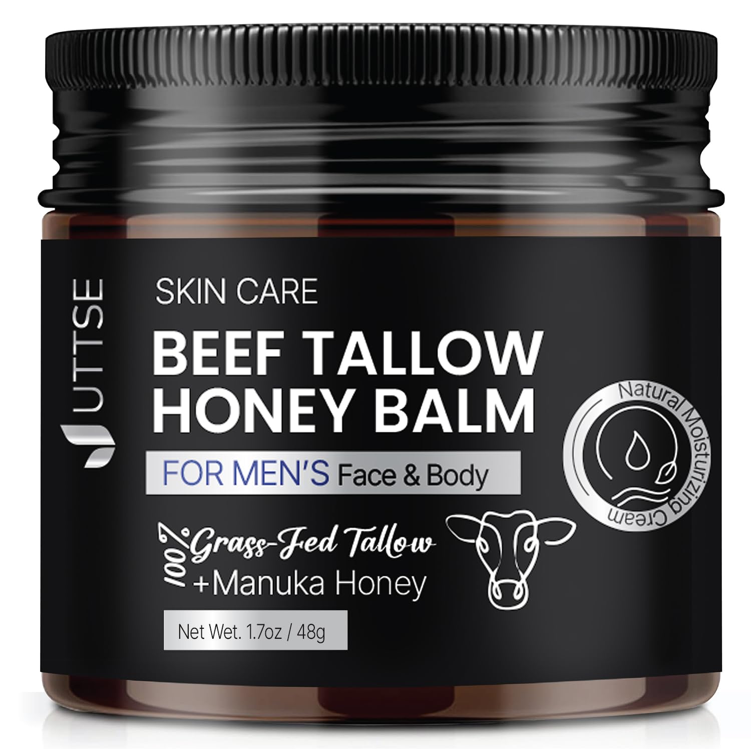 Uttse beef tallow face moisturizer jar closeup for sensitive skin hydration