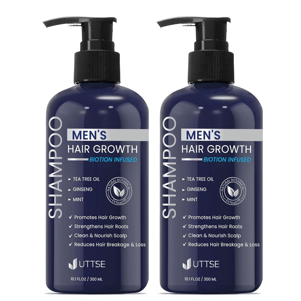 Uttse Biotin Hair Growth Shampoo bottle pour for daily scalp care