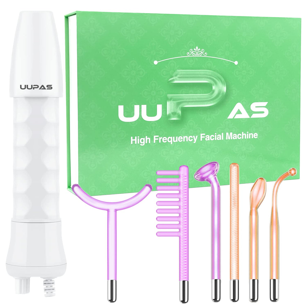 UUPAS high frequency wand front view for at home skincare sessions