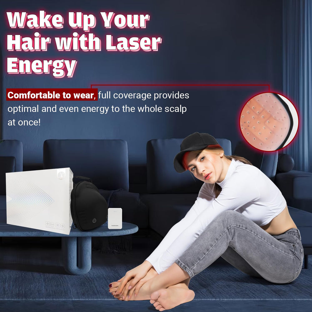 UUPAS portable cap in use, showcasing an easy at-home treatment routine.
