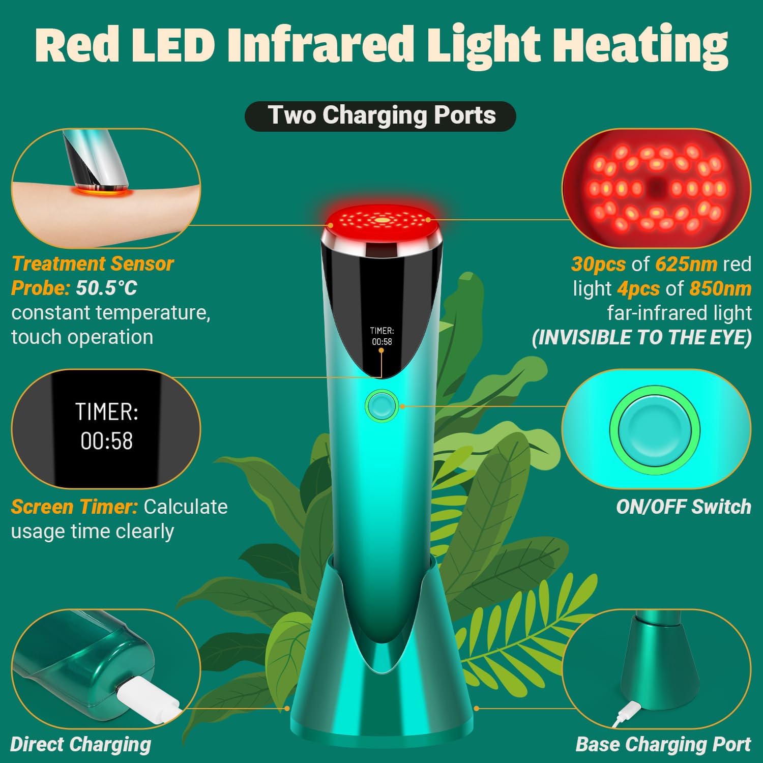 UUPAS red facial device in use on the cheek for skincare.