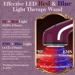 UUPAS red-light mode on the face for radiant texture