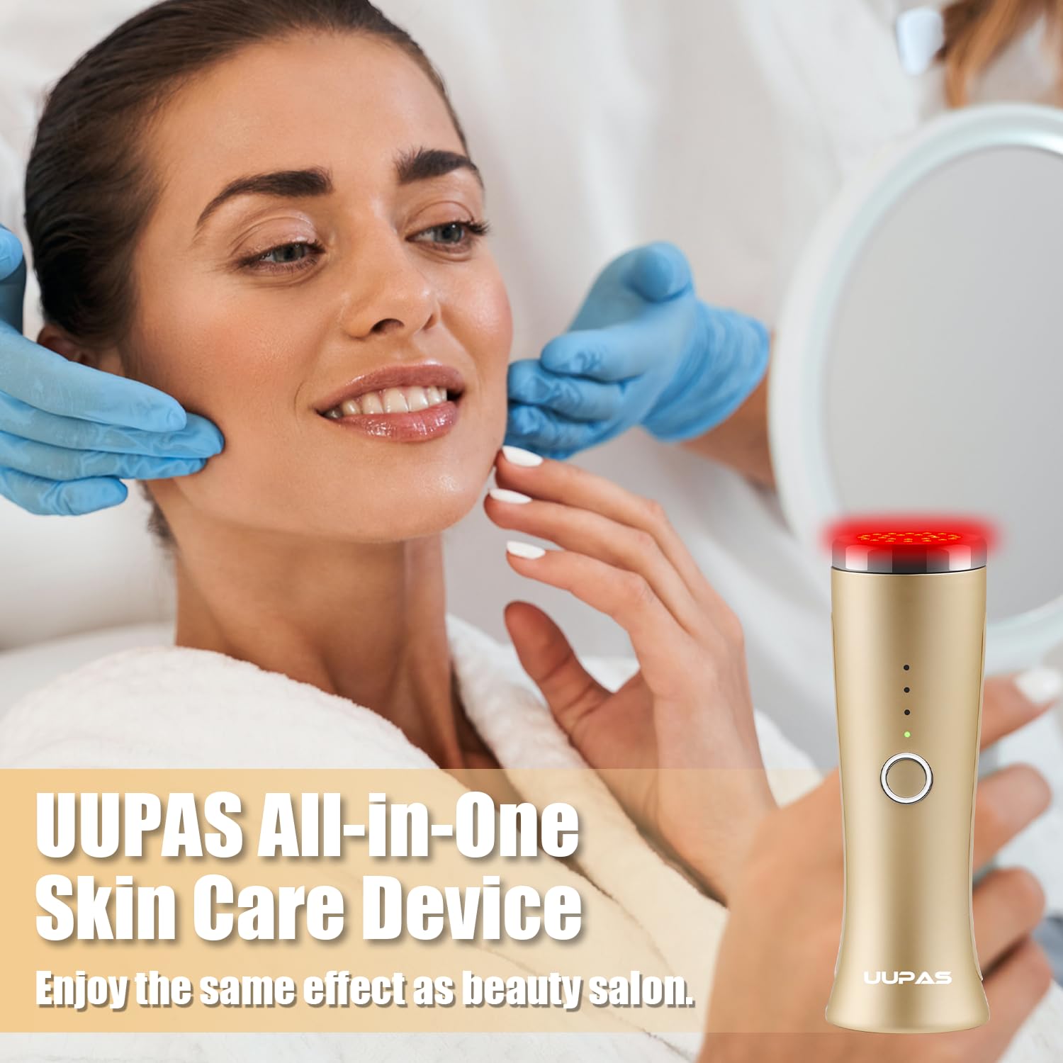 UUPAS travel case shown with red light device for easy transport.