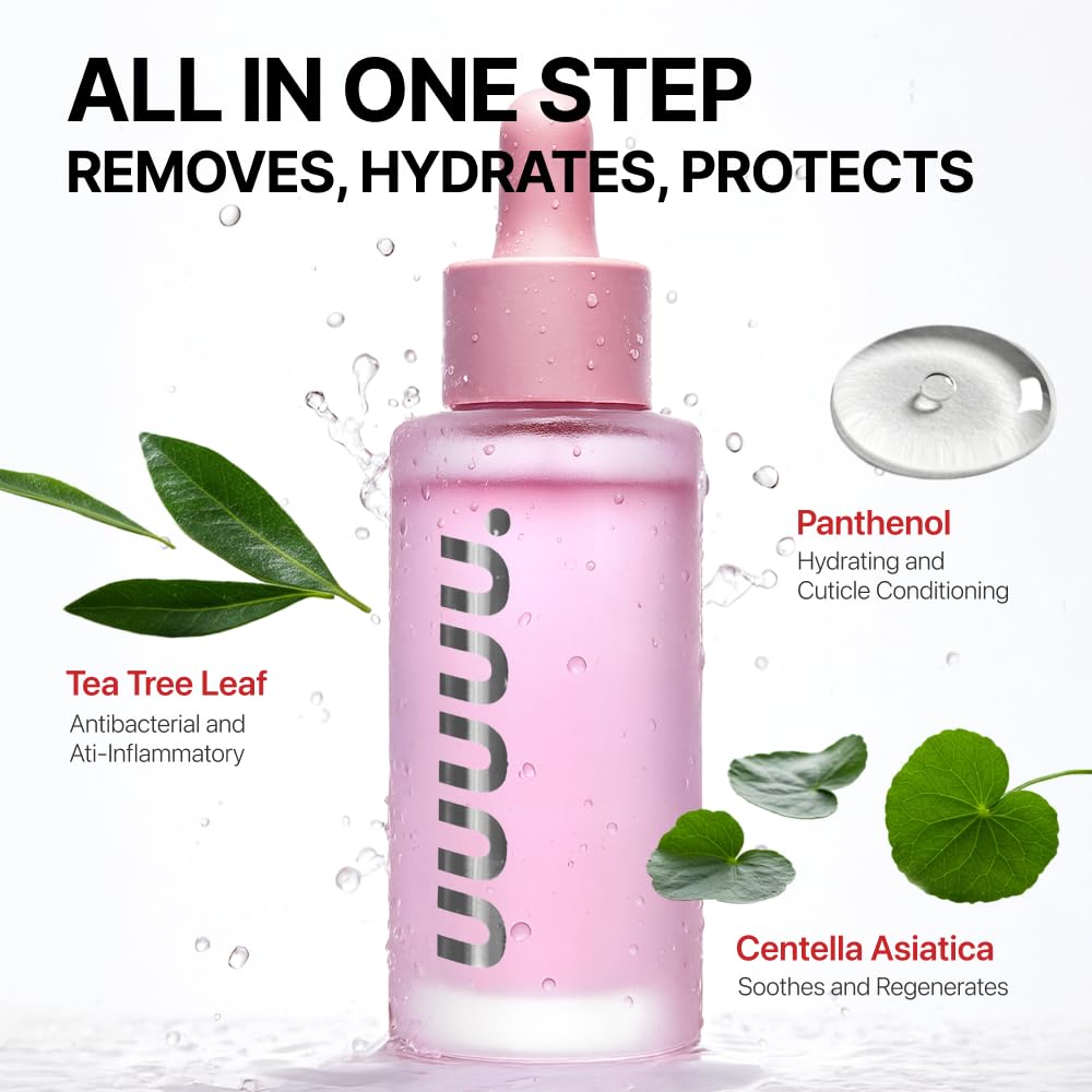 Vegan, cruelty-free label on UUUUU Gel Nail Strip Remover packaging.