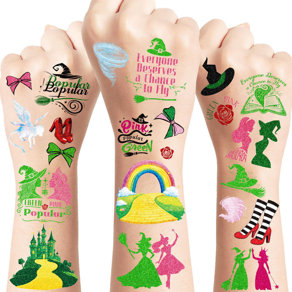 UV-BANS Witch Tattoos 73pc glitter collection for party decorations and favors.