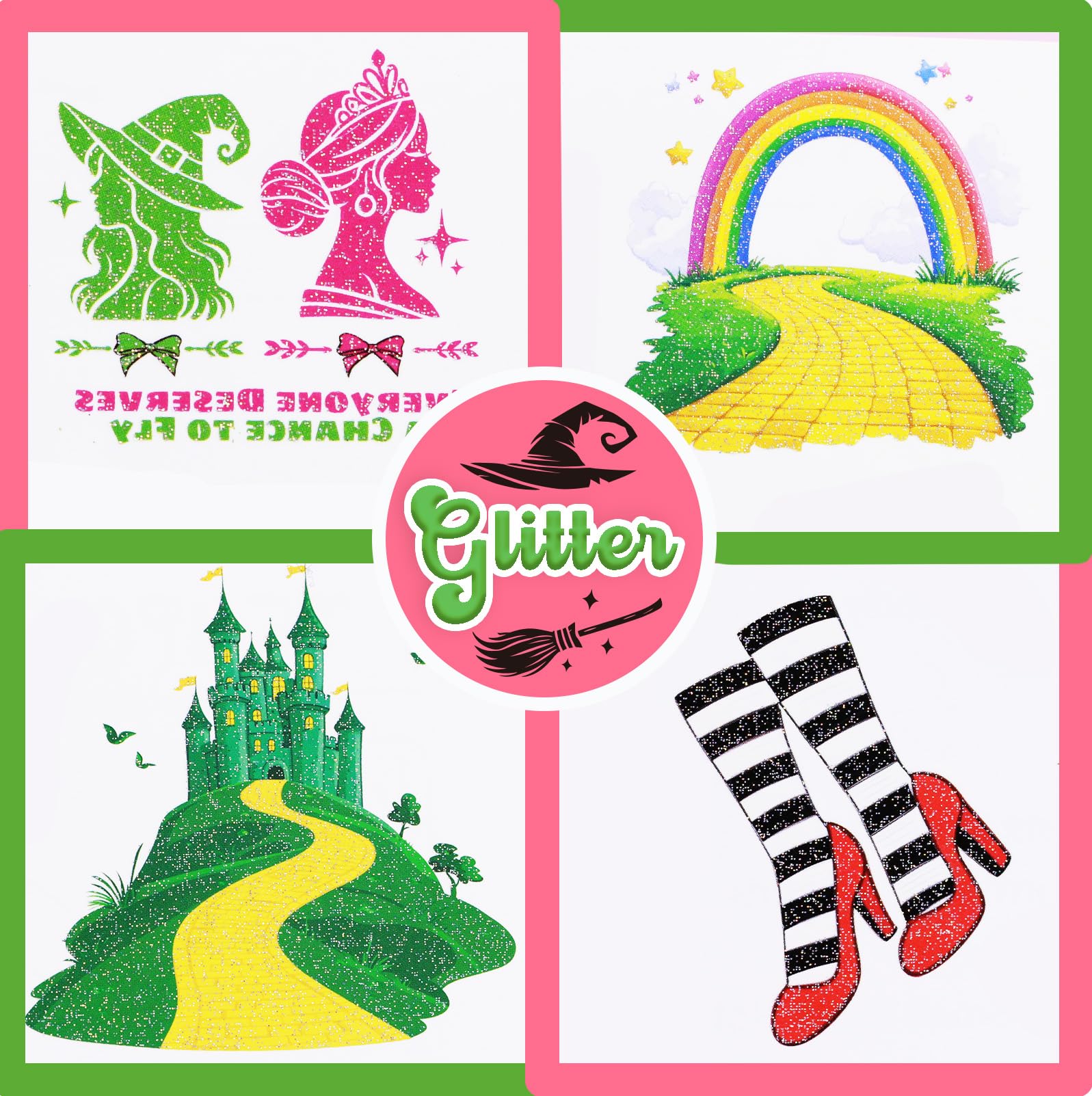 UV-BANS Witch Tattoos glitter finish for waterproof body art during celebrations.