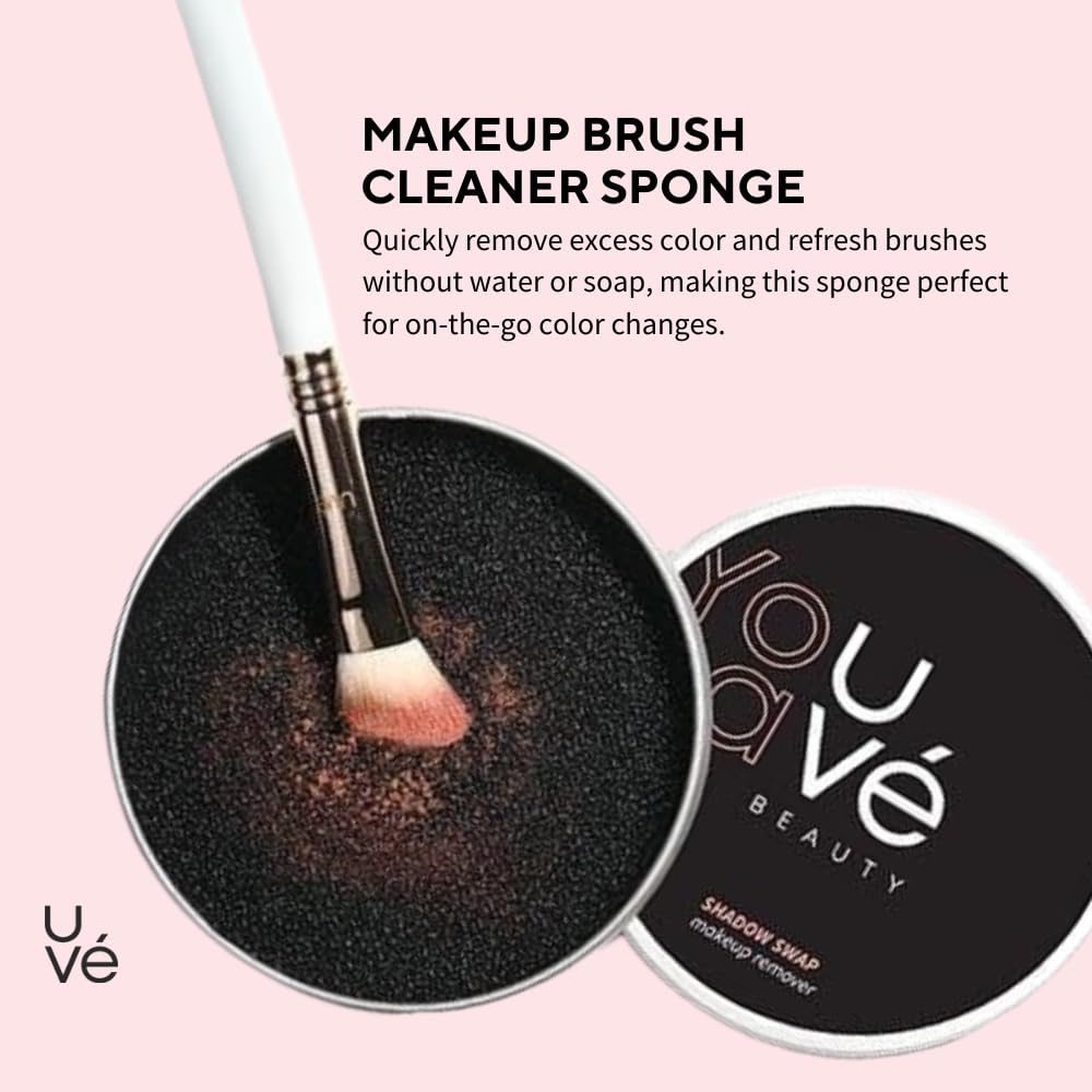 UVé makeup brush cleaner sponge blush pigment removal for quick shade swaps.