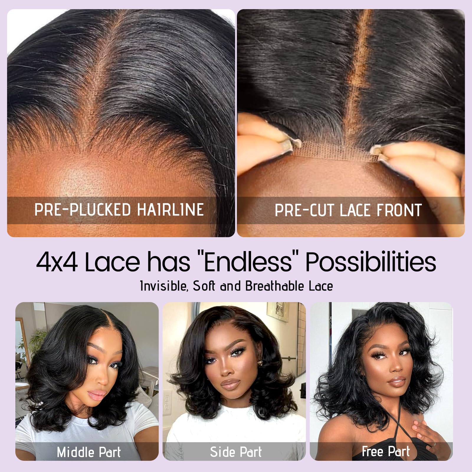 180 density lace front wig providing full, lightweight volume