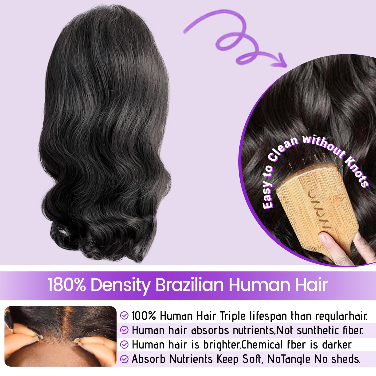 Brazilian human hair short bob body wave wig with natural shine