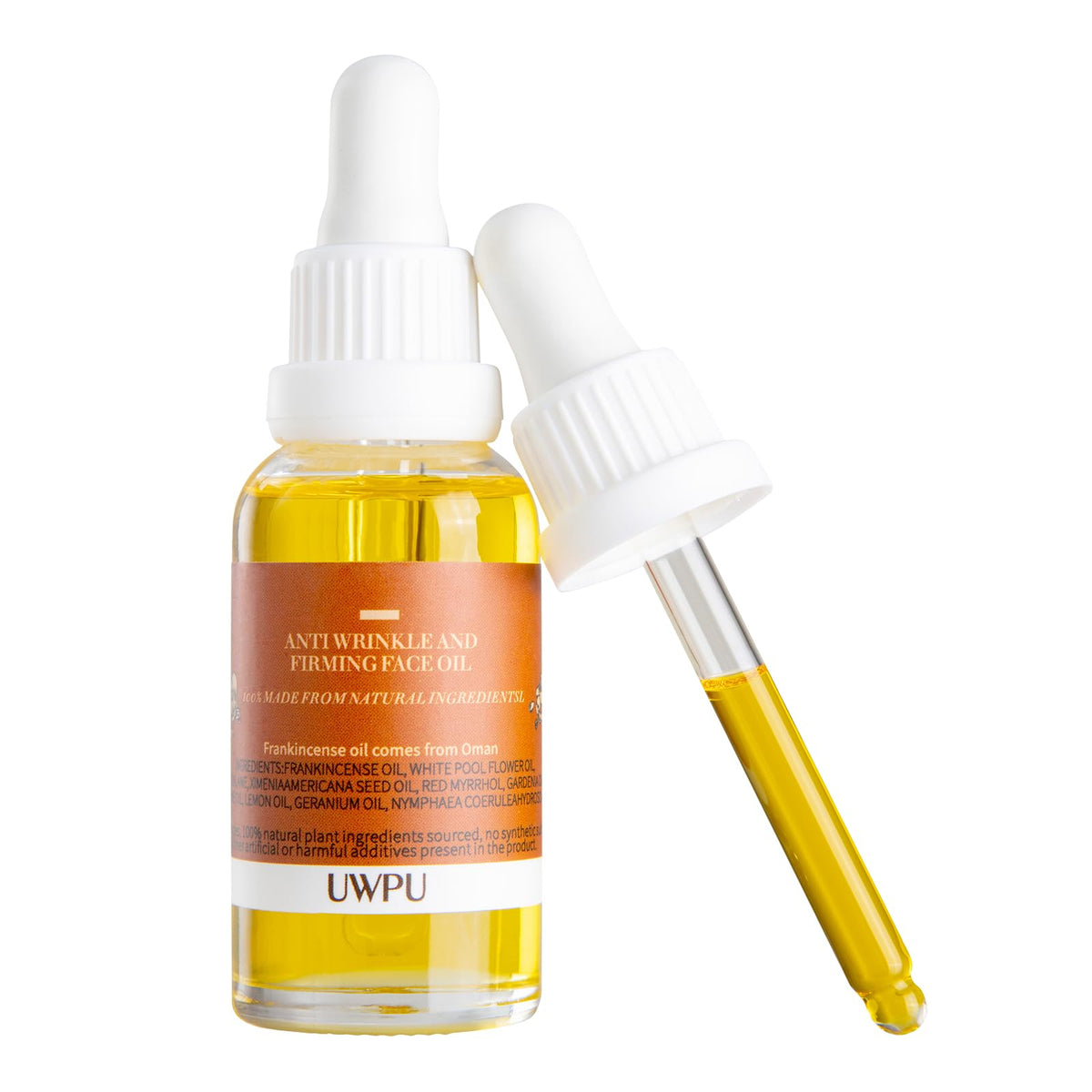 UWPU Frankincense Oil for Face bottle with dropper promotes radiant, hydrated skin
