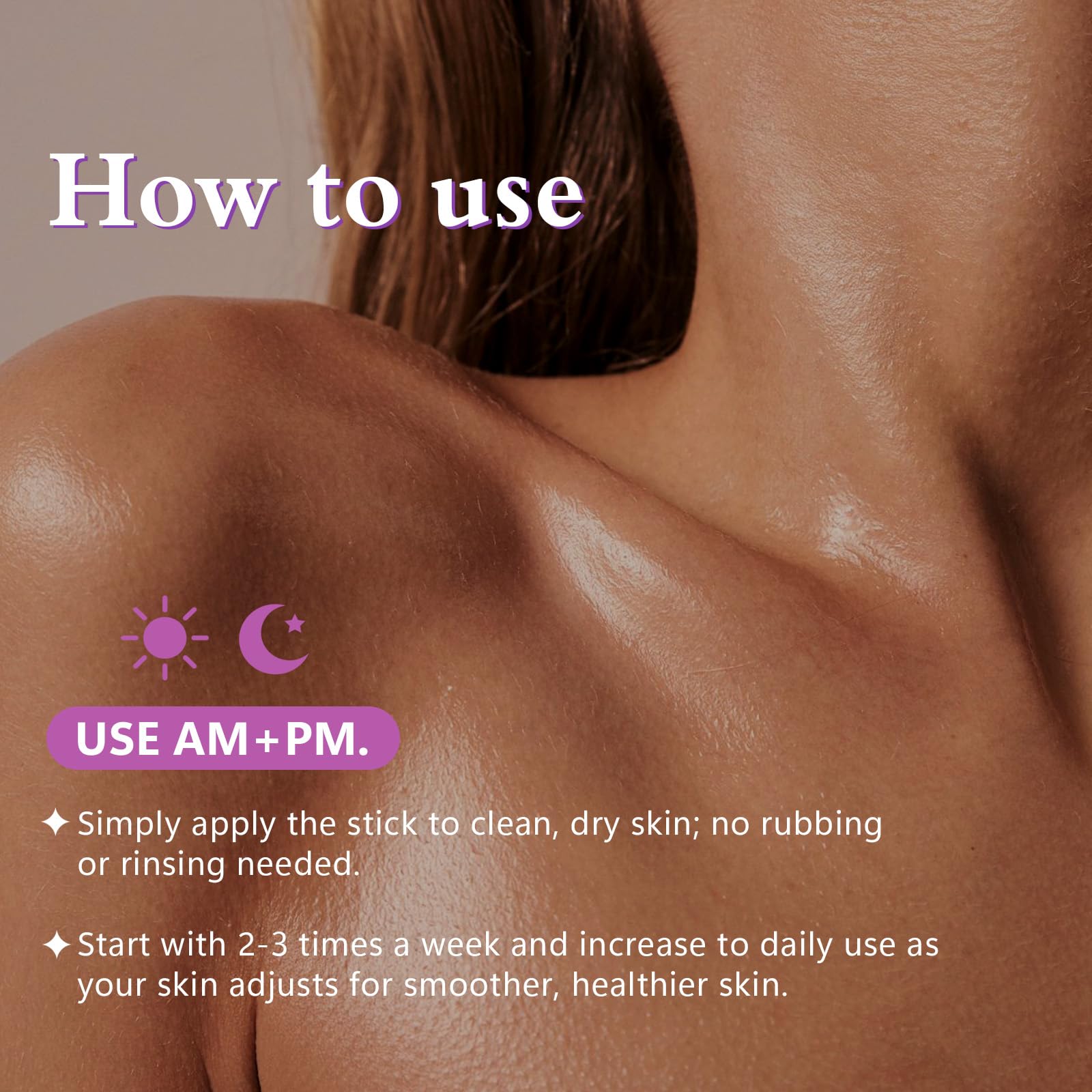 UXENPHXF Glycolic Exfoliating Body Stick shea-butter-moisture nourishes while exfoliating.