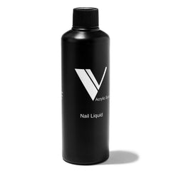 V Beauty Pure monomer liquid bottle closeup for smooth, bubble-free acrylic applications.