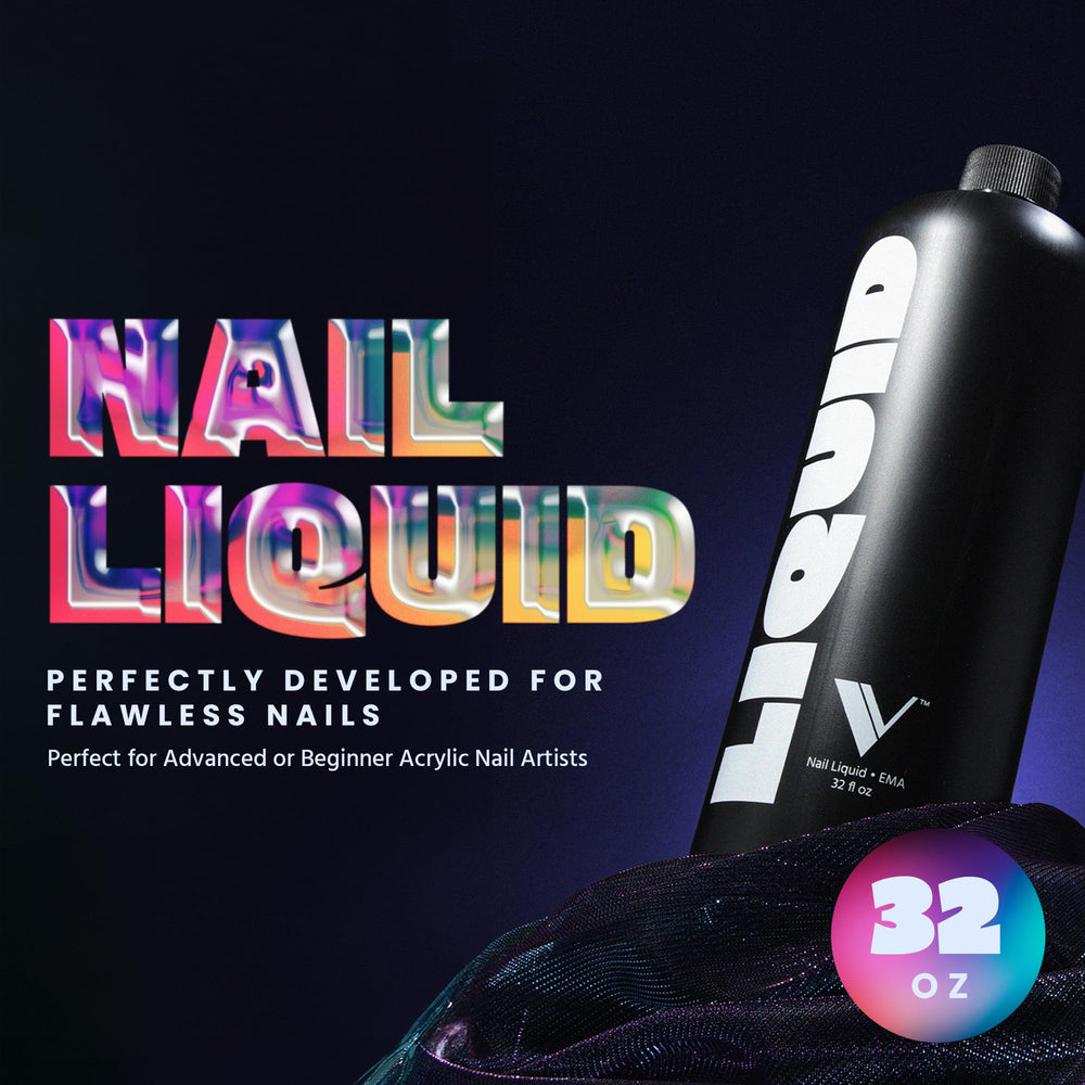 V Beauty Pure monomer liquid pouring action enables controlled sculpting results.