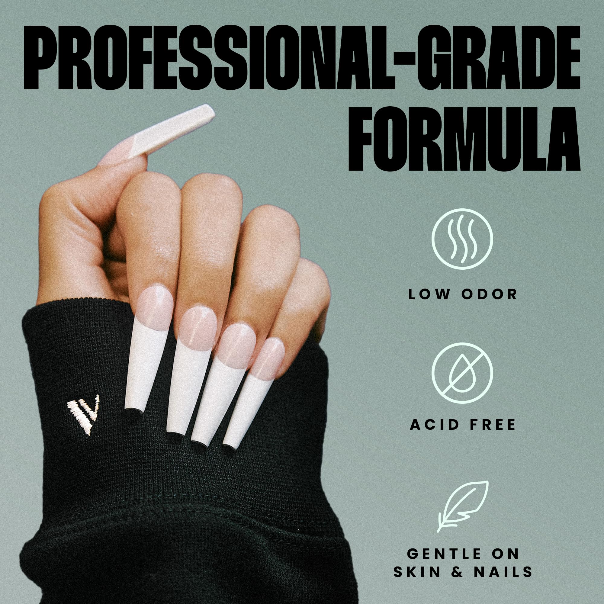 Nails before and after primer show enhanced base for gel or acrylic.