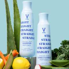 V&Co Aloe juice infusion illustration emphasizing hydrating strands.