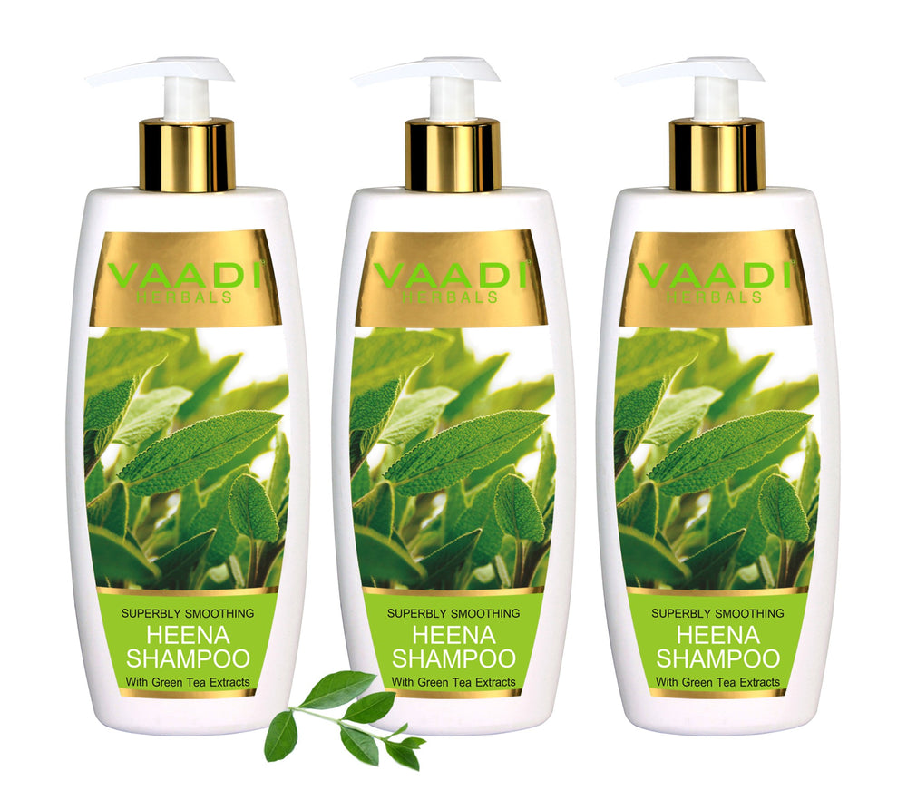 Vaadi Herbals Heena shampoo bottle front view with natural formula for shine