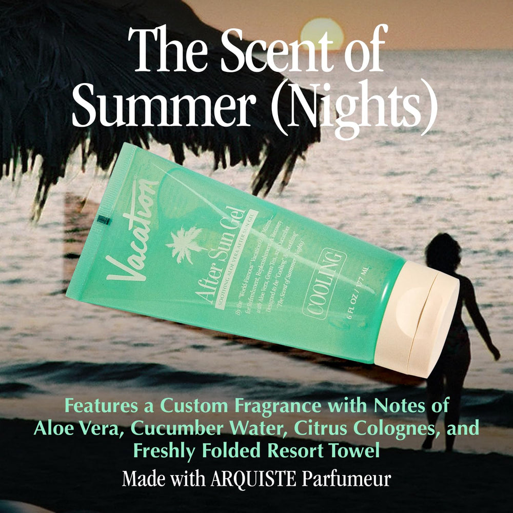 VACATION air freshener diffuser bottle highlighting clean, alcohol-free scent for spaces