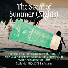 VACATION air freshener diffuser bottle highlighting clean, alcohol-free scent for spaces