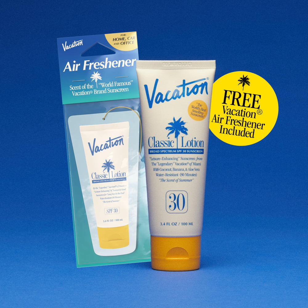 VACATION Air Freshener scent profile with tropical notes of coconut and banana.