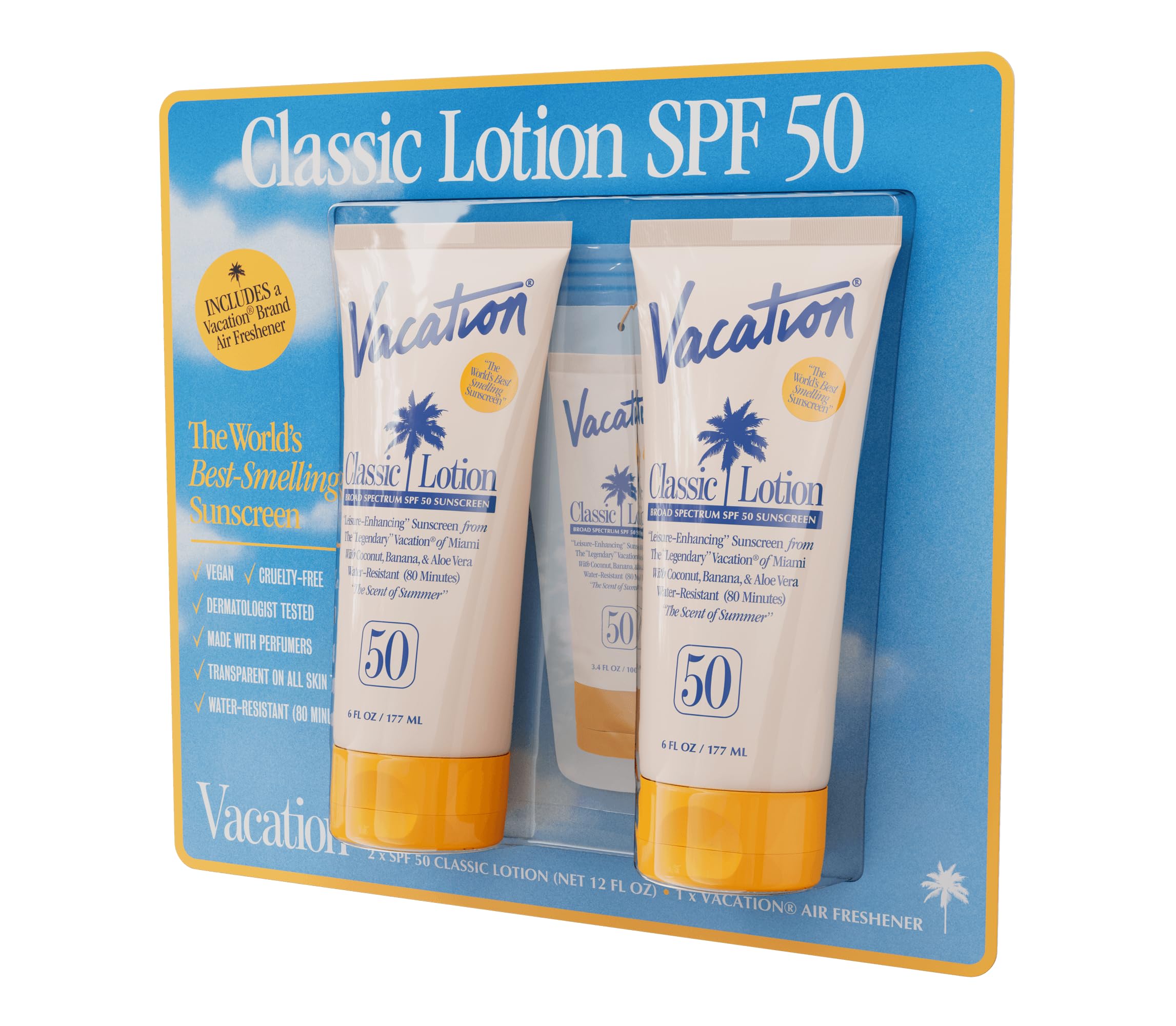 Vacation Classic Lotion SPF 50 being applied for even coverage