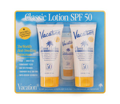 Vacation Classic Lotion SPF 50 bottle close-up for outdoor protection