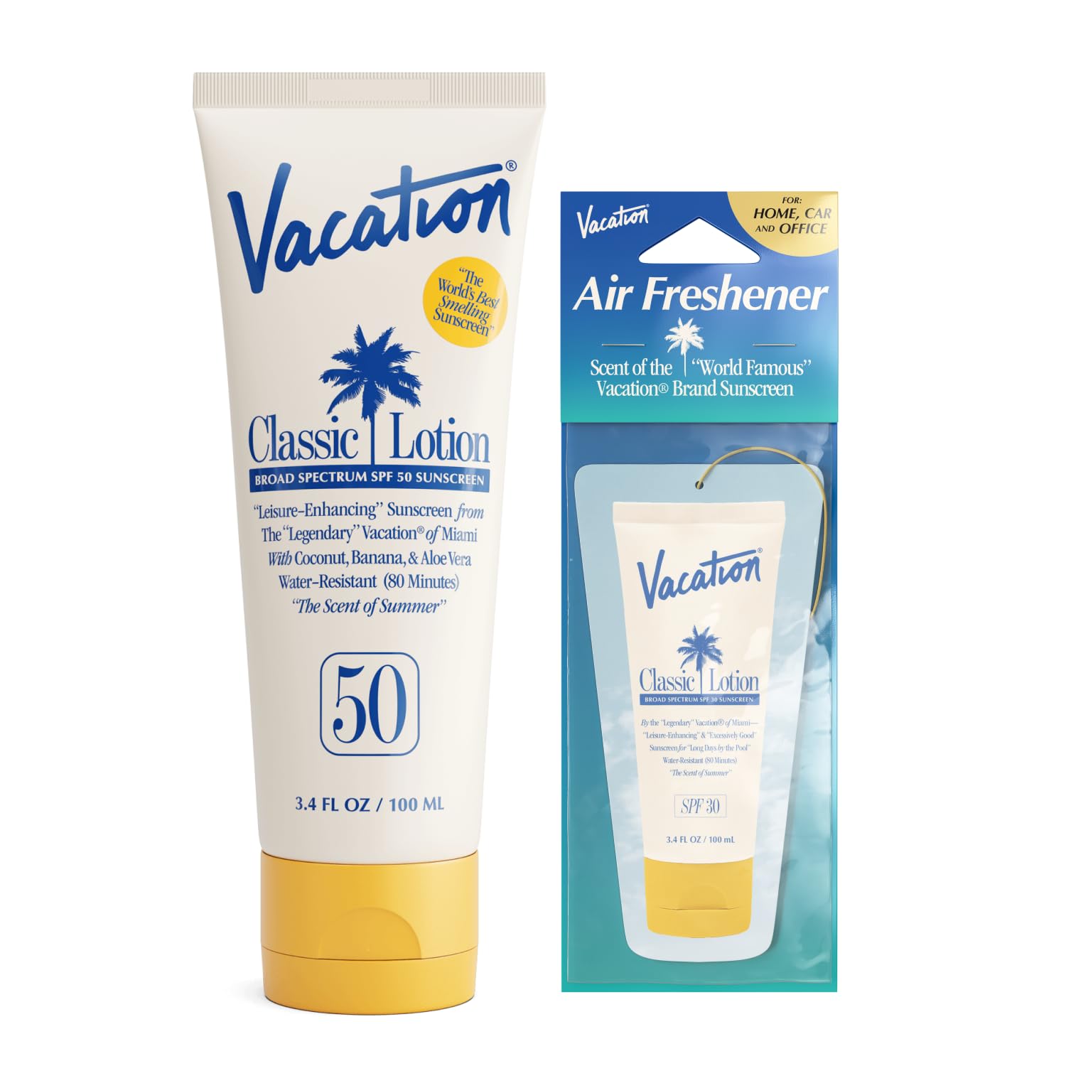 Vacation Classic Sunscreen Lotion SPF 50 bottle with broad-spectrum protection for daily wear