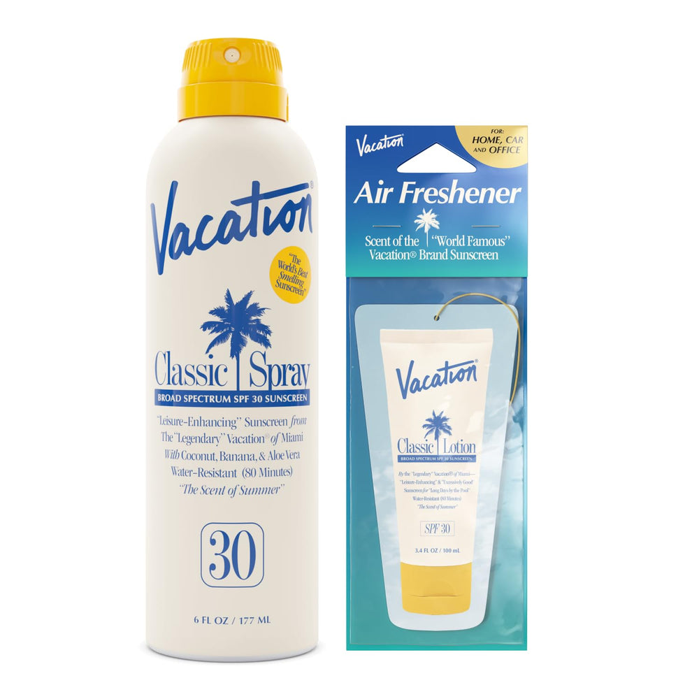 Vacation Classic sunscreen spray SPF 30 bottle misting skin for invisible protection