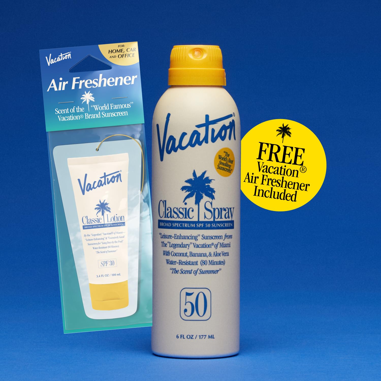 Vacation Classic SPF50 sunscreen on skin with a light, non-greasy feel.