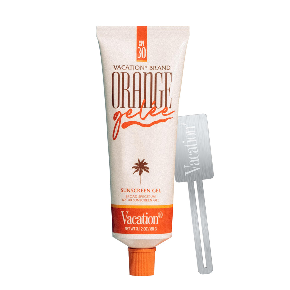 Vacation Orange Gelée bundle with tube key for easy squeezing and travel-ready sun care.
