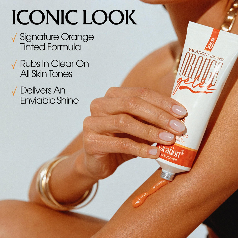 Vacation Orange Gelée travel-size packaging ideal for on-the-go routines.