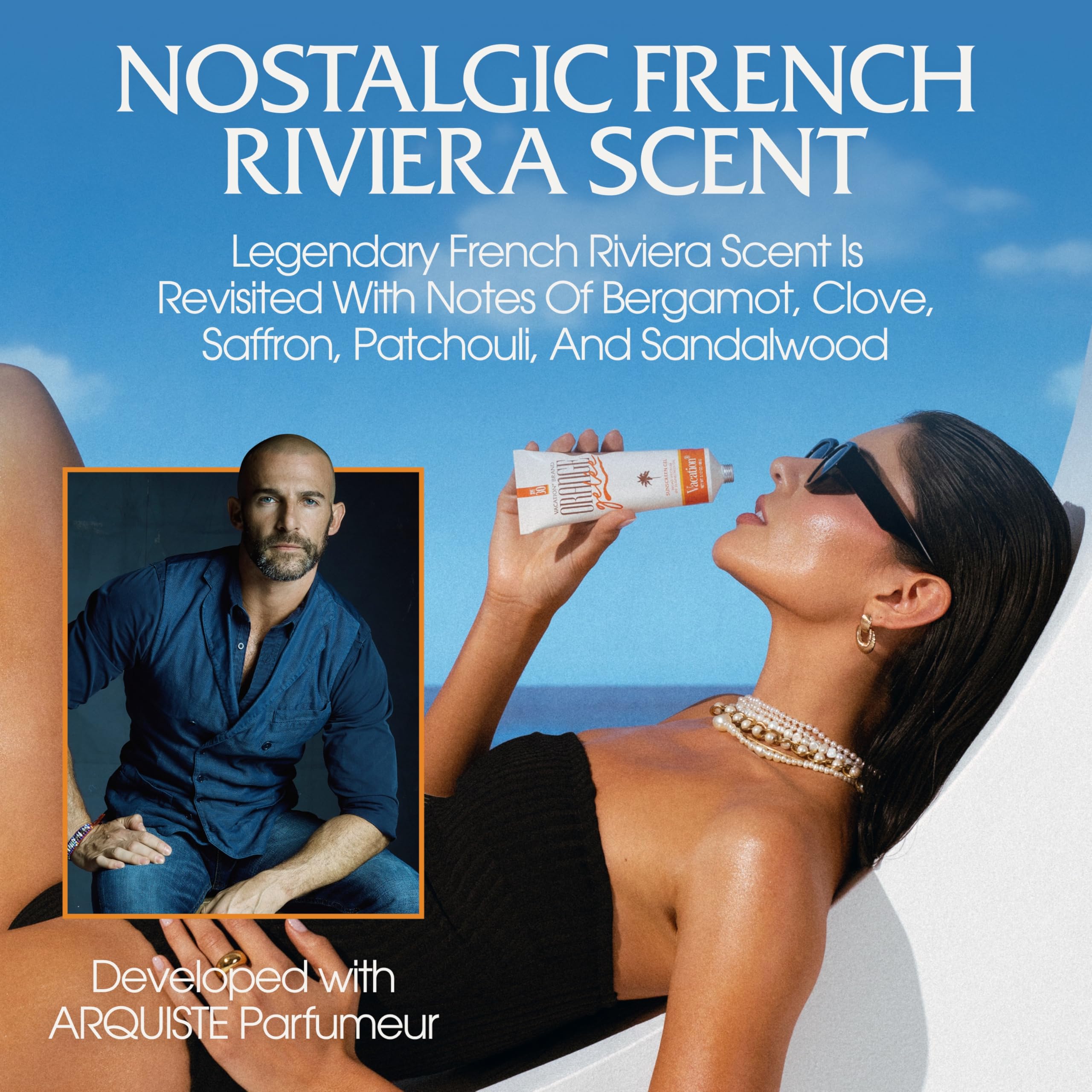 Vacation Orange Gelée water-resistant sunscreen for active days.